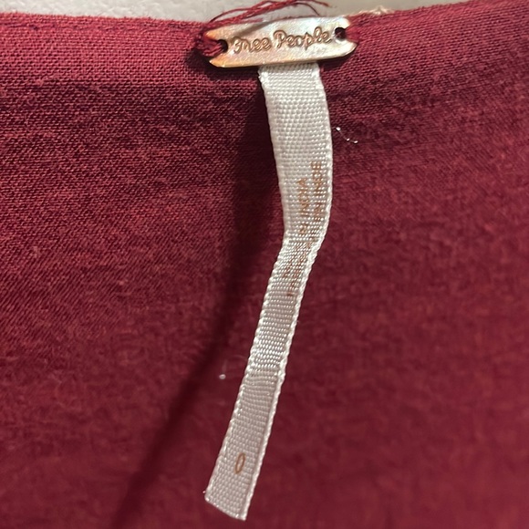 Free People Burgundy Dress with Flowers - Picture 5 of 5